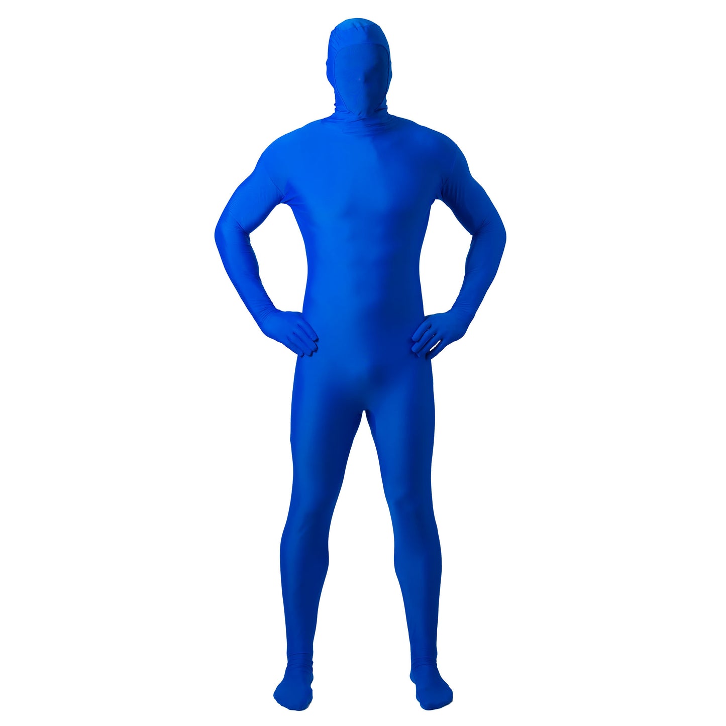 chroma key blue screen body suit front view