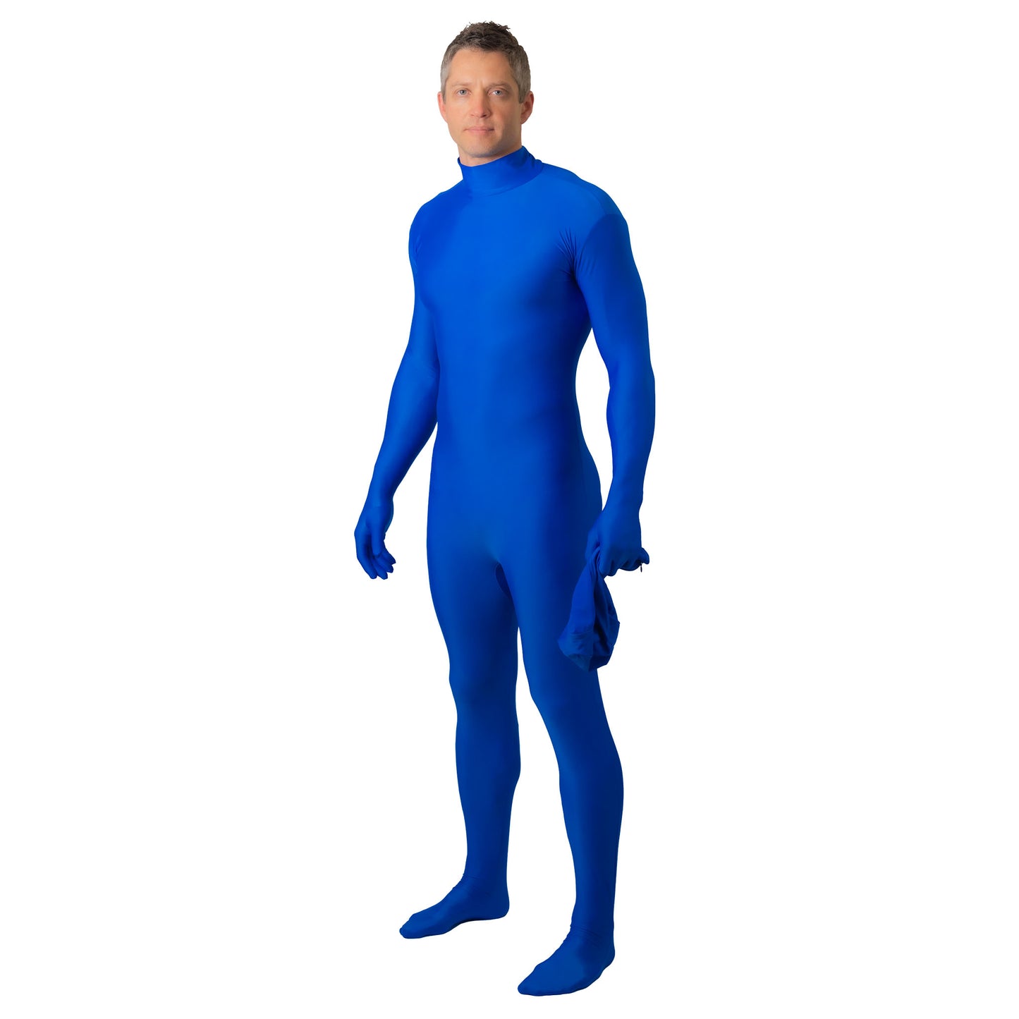 chroma key blue screen suit hood off