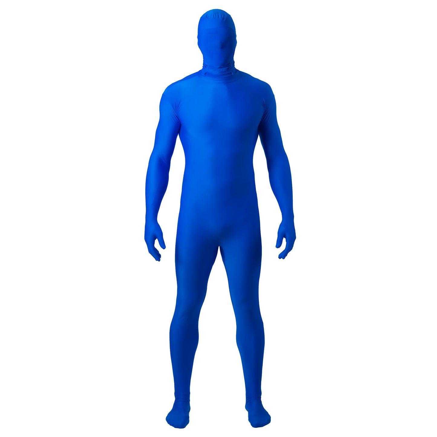 chroma key blue screen suit front view