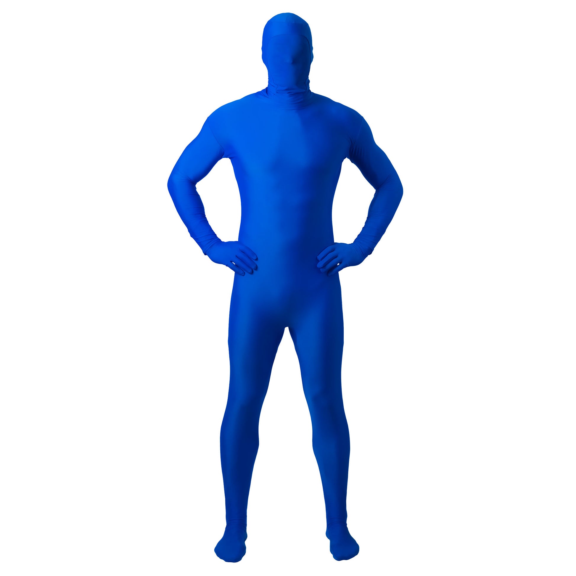 chroma key blue screen suit front view