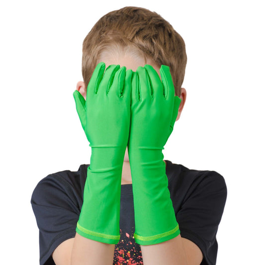 kids chroma key green screen gloves
